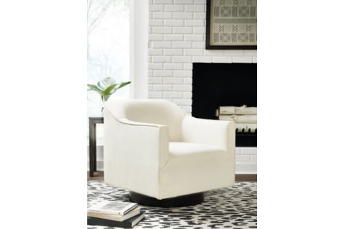 Signature Design by Ashley Phantasm Swivel Accent Chair-Chalk