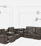 Signature Design by Ashley Acieona 3-Piece Reclining Sectional-Slate