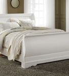 Anarasia Queen Sleigh Bed with Chest of Drawers and Nightstand-White