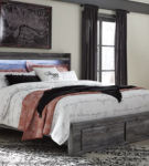 Signature Design by Ashley Baystorm King Panel Bed with 2 Storage Drawers-Gray