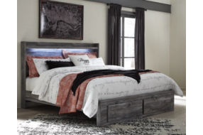 Signature Design by Ashley Baystorm King Panel Bed with 2 Storage Drawers-Gray