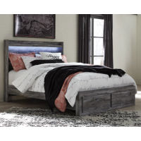 Signature Design by Ashley Baystorm Queen Panel Bed with 2 Storage Drawers-Gra