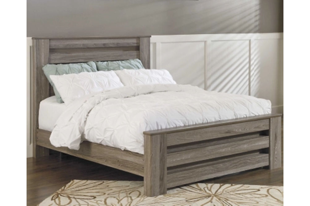 Signature Design by Ashley Zelen Queen Panel Bed and Dresser-Warm Gray