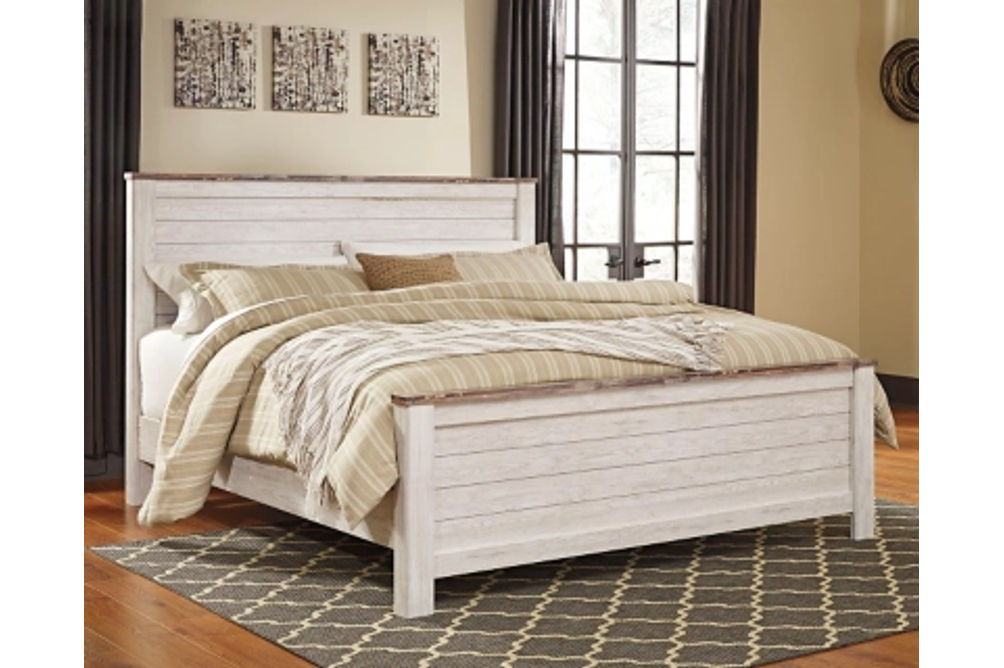 Signature Design by Ashley Willowton California King Panel Bed-Whitewash