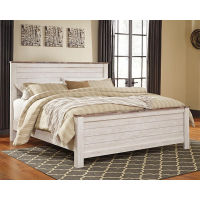 Signature Design by Ashley Willowton California King Panel Bed-Whitewash