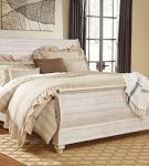 Signature Design by Ashley Willowton King Sleigh Bed-Whitewash