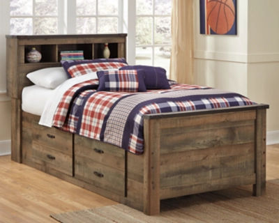 Signature Design by Ashley Trinell Twin Bookcase Bed with 2 Storage Drawers