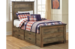 Signature Design by Ashley Trinell Twin Panel Bed with 2 Storage Drawers