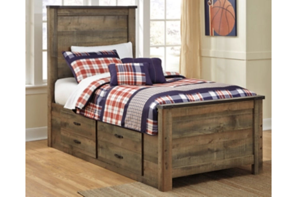 Signature Design by Ashley Trinell Twin Panel Bed with 2 Storage Drawers