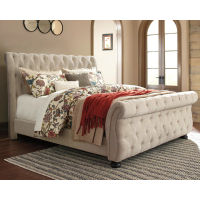 Signature Design by Ashley Willenburg King Upholstered Sleigh Bed-Linen