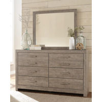 Culverbach Queen Bed with Mirrored Dresser and 2 Nightstand-Gray