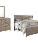 Signature Design by Ashley Culverbach King Panel Bed, Dresser and Mirror
