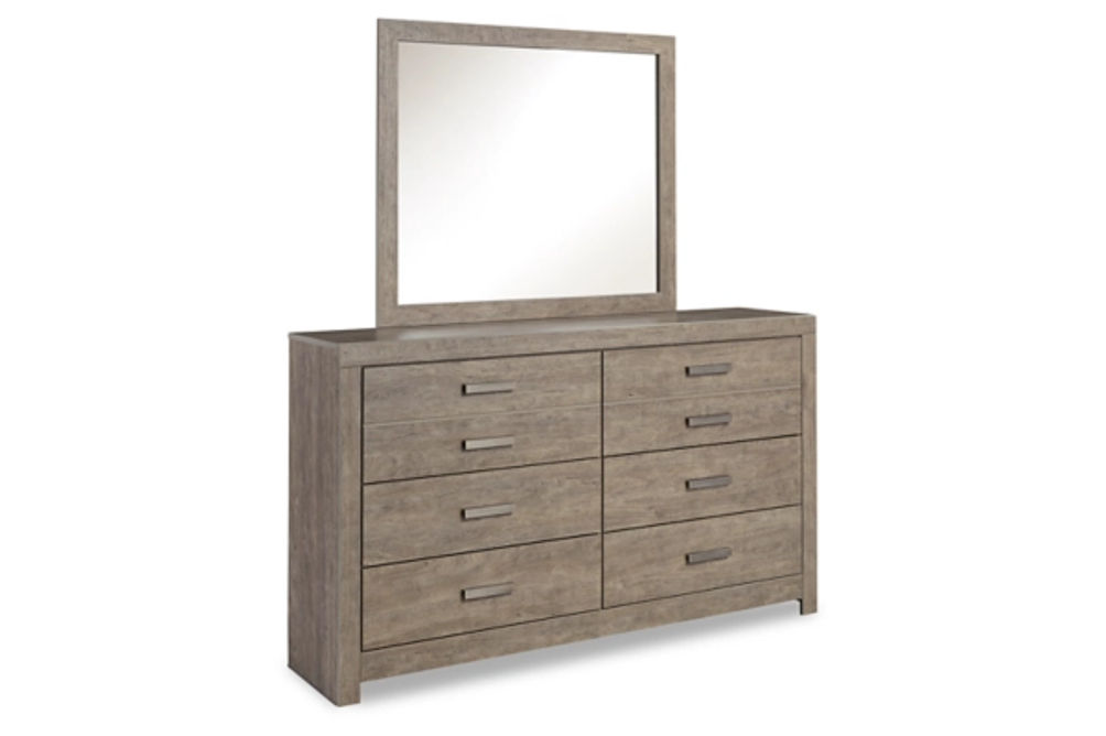 Culverbach King Panel Bed, Dresser, Mirror, Chest and Nightstand-Gray