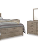Culverbach Queen Panel Bed with Dresser and Mirror, Chest and 2 Nightstands-Gra