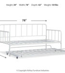 Trentlore Twin Metal Day Bed with Trundle and 2 Mattresses-Black/White