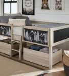 Wrenalyn Twin Loft Bed with Under Bed Bin Storage