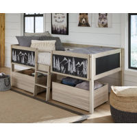 Wrenalyn Twin Loft Bed with Under Bed Bin Storage