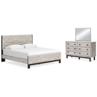 Signature Design by Ashley Vessalli King Panel Bed, Dresser and Mirror