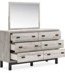 Vessalli Queen Panel Bed, Dresser, Mirror and Nightstand-Gray