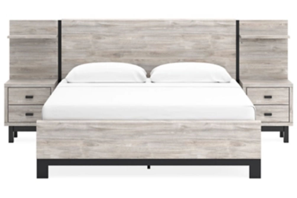 Signature Design by Ashley Vessalli King Panel Bed with Extensions-Gray