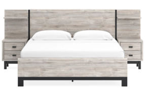 Signature Design by Ashley Vessalli King Panel Bed with Extensions-Gray