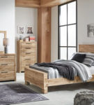 Signature Design by Ashley Hyanna Full Panel Bed, Dresser and Mirror-Tan Brown