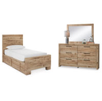 Signature Design by Ashley Hyanna Twin Panel Bed with 2 Side Storage, Dresser