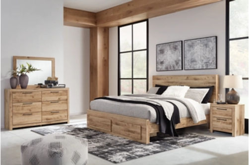 Signature Design by Ashley Hyanna King Panel Storage Bed, Dresser and Mirror