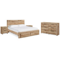 Signature Design by Ashley Hyanna King Panel Storage Bed, Dresser and 2 Nights