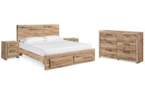 Signature Design by Ashley Hyanna King Panel Storage Bed, Dresser and 2 Nights