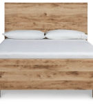 Hyanna Queen Panel Bed, Dresser, Mirror, and Nightstand-Tan Brown