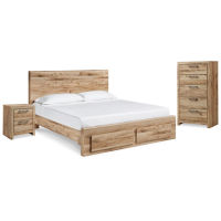 Signature Design by Ashley Hyanna Queen Storage Bed, Chest and Nightstand-Tan