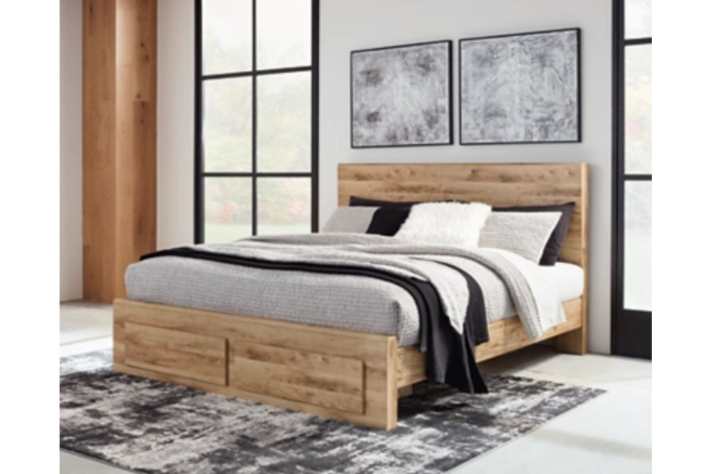 Signature Design by Ashley Hyanna Queen Storage Bed, Chest and Nightstand-Tan