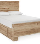 Signature Design by Ashley Hyanna Full Panel Bed with 1 Side Storage-Tan Brown