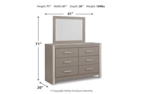 Signature Design by Ashley Surancha Queen Panel Bed, Dresser and Mirror