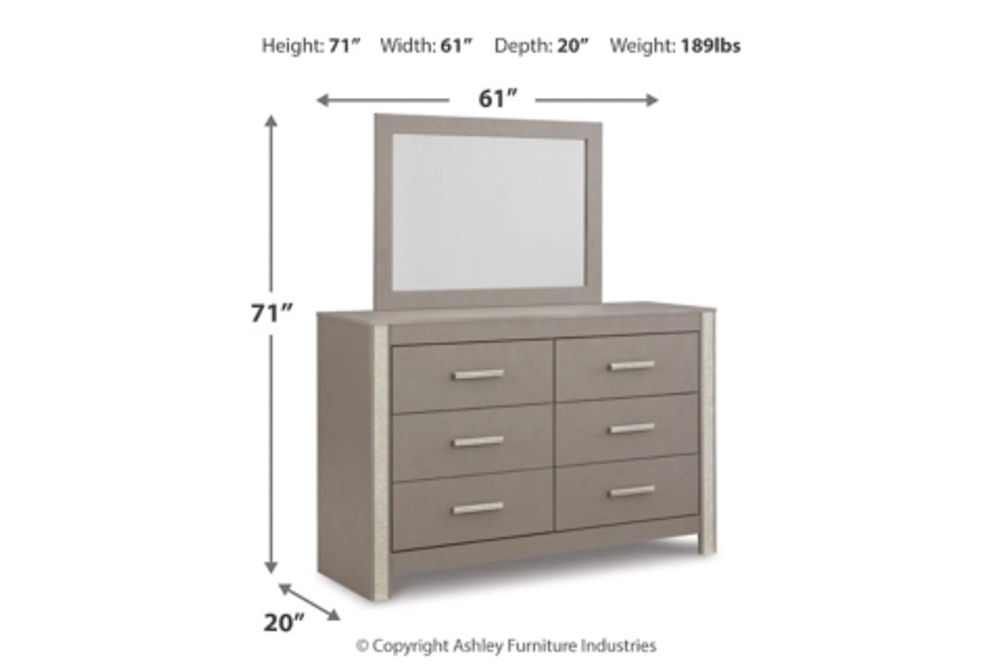 Signature Design by Ashley Surancha King Poster Bed, Dresser and Mirror