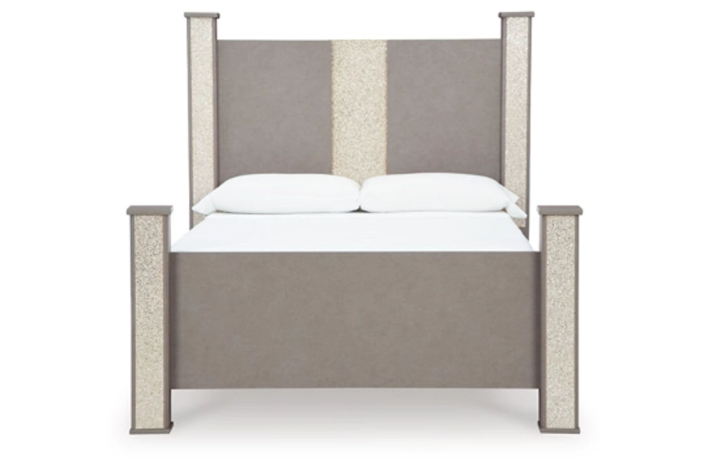 Signature Design by Ashley Surancha Queen Poster Bed, Dresser, Mirror and 2 Ni