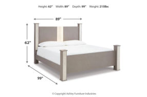 Signature Design by Ashley Surancha King Poster Bed, Dresser and Mirror