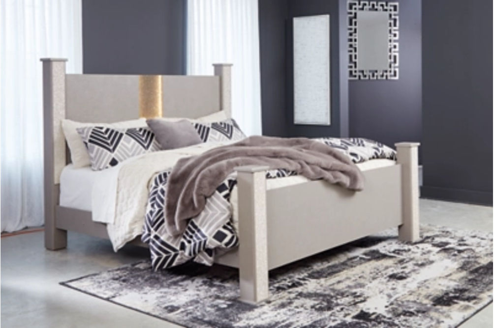 Signature Design by Ashley Surancha King Poster Bed-Gray