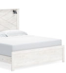 Gerridan King Panel Bed, Dresser, Mirror and Nightstand-White/Gray