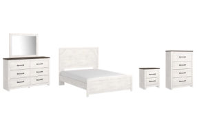 Gerridan Queen Panel Bed with Dresser and Mirror, Chest and Nightstand