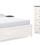 Gerridan King Panel Bed, Dresser, Chest and 2 Nightstands-White/Gray