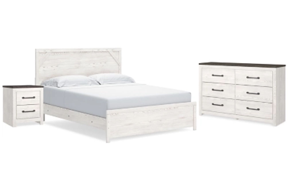 Signature Design by Ashley Gerridan King Panel Bed, Dresser and Nightstand-Whi