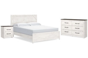 Signature Design by Ashley Gerridan King Panel Bed, Dresser and Nightstand-Whi