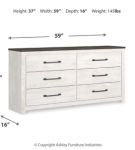 Gerridan King Panel Bed, Dresser, Chest and 2 Nightstands-White/Gray