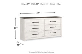 Gerridan King Panel Bed, Dresser, Chest and 2 Nightstands-White/Gray
