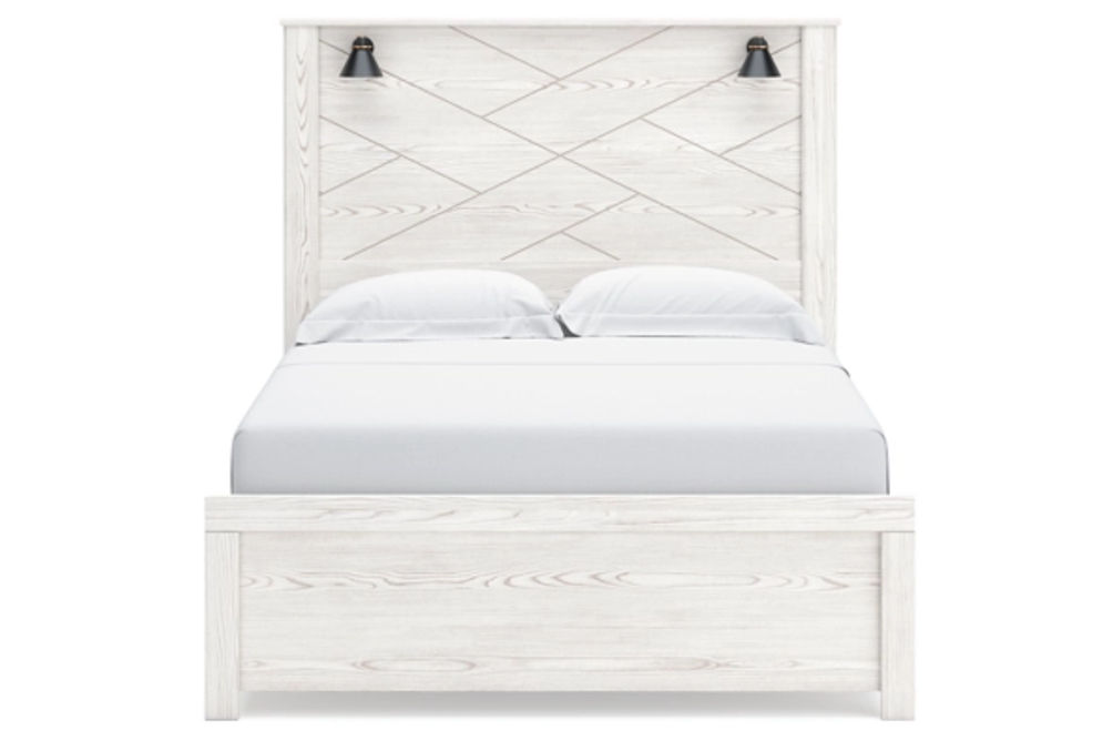Gerridan Queen Panel Bed, Dresser, Mirror, and Nightstand-White/Gray