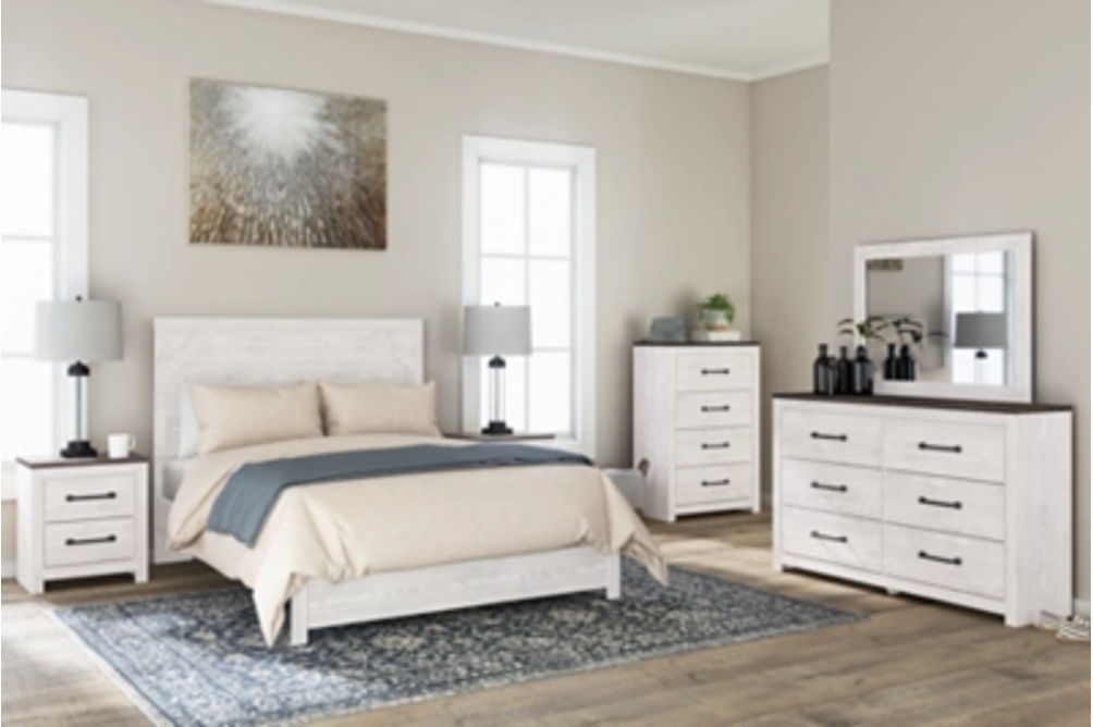 Signature Design by Ashley Gerridan Queen Panel Bed, Dresser, Mirror, and Ches