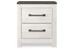 Gerridan King Panel Bed, Dresser, Mirror, Chest and 2 Nightstands-White/Gray