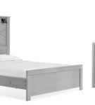 Cottonburg Queen Panel Bed, Dresser, Mirror, and Nightstand-Light Gray/White